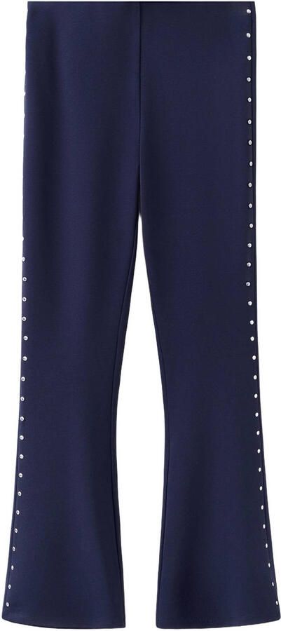 Mango Kids flared legging met studs marineblauw