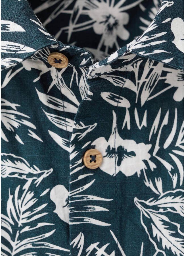 Mango Kids gebloemd casual overhemd donkerblauw - Foto 2