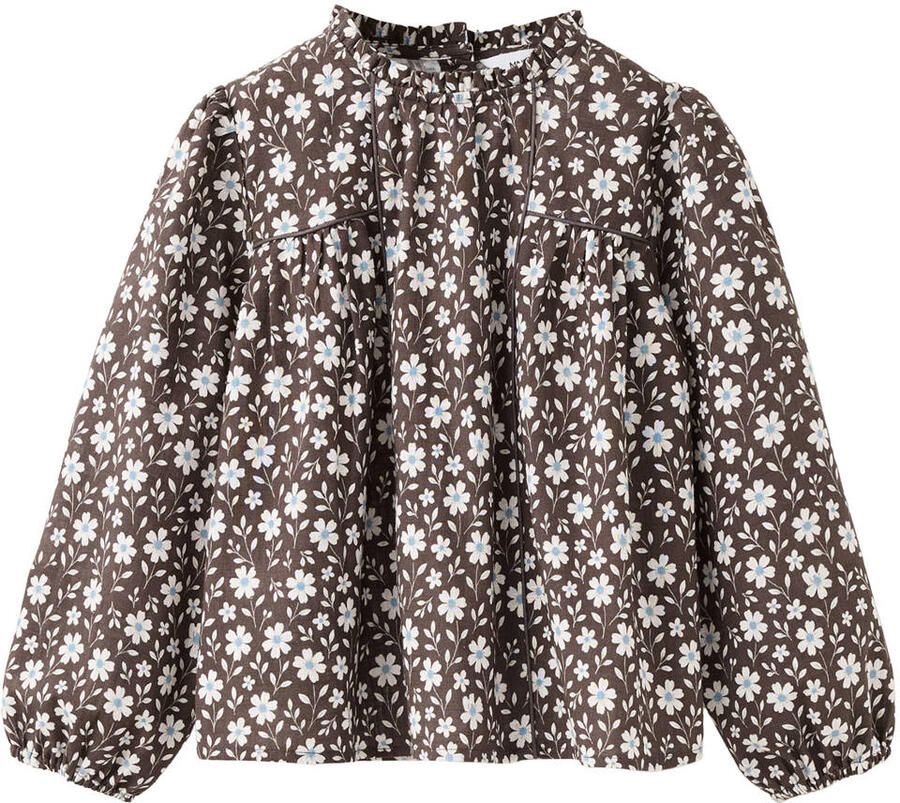 Mango Kids gebloemde blouse bruin