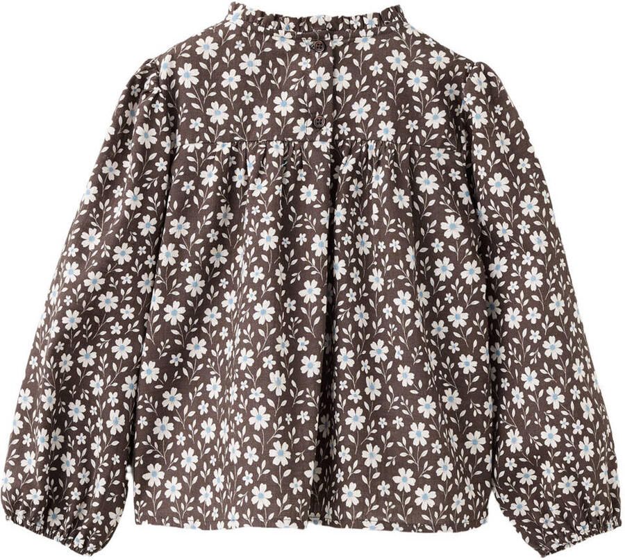 Mango Kids gebloemde blouse bruin - Foto 2