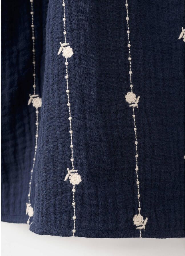 Mango Kids gebloemde blousejurk donkerblauw