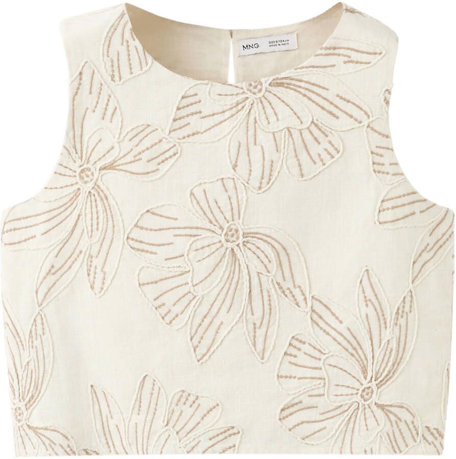 Mango Kids gebloemde blousetop beige