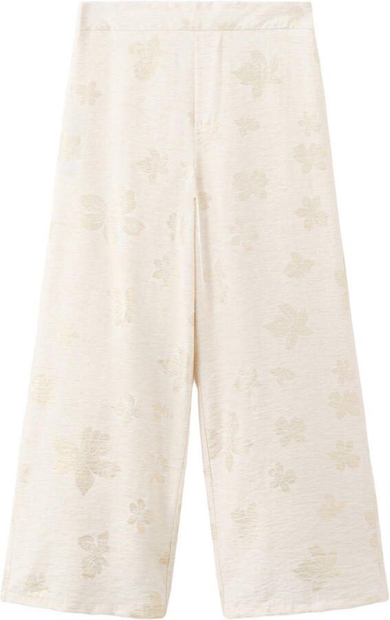 Mango Kids gebloemde casual broek ecru