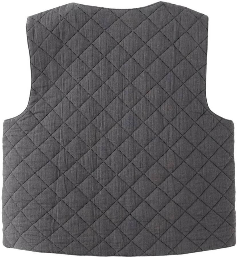 Mango Kids gebloemde gilet met borduursels grijs - Foto 2
