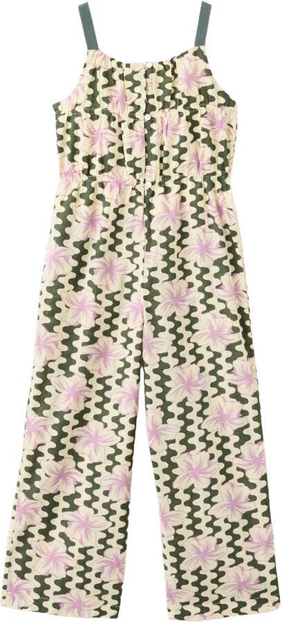 Mango Kids gebloemde jumpsuit beige