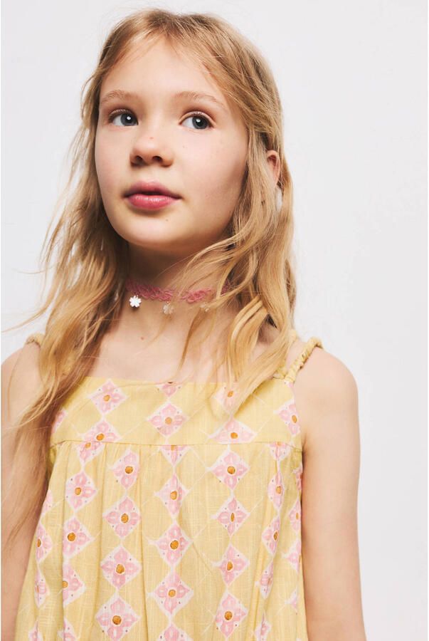 Mango Kids gebloemde jumpsuit geel - Foto 3