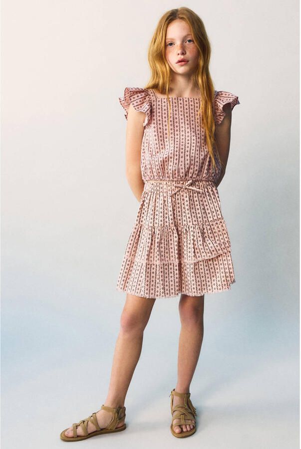 Mango Kids gebloemde korte rok lichtroze