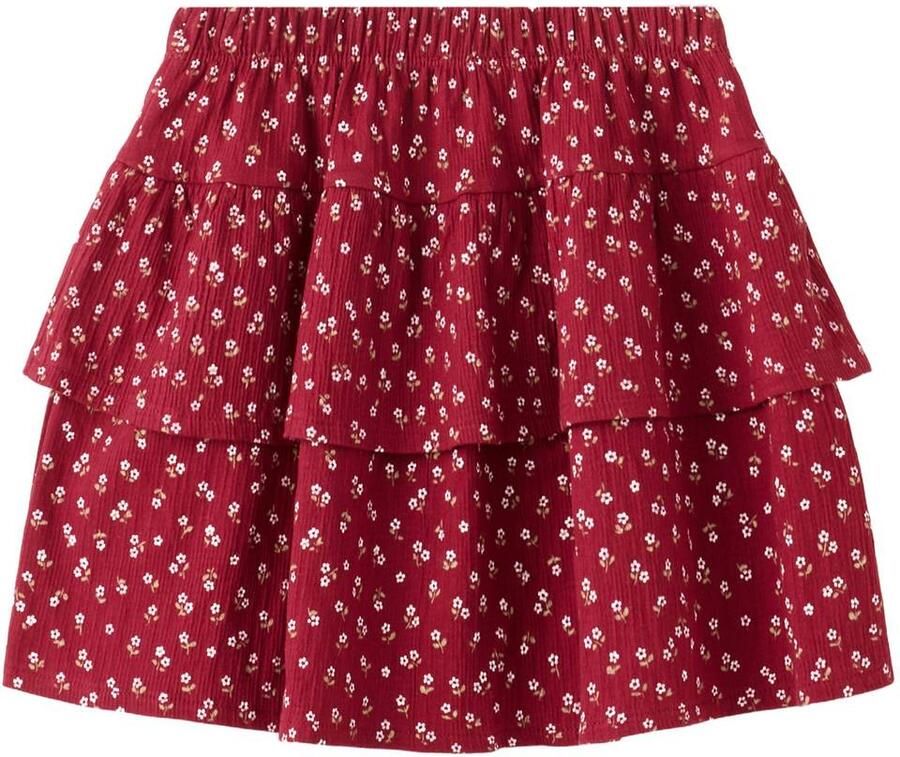 Mango Kids gebloemde korte rok rood Meisjes Katoen Bloemen