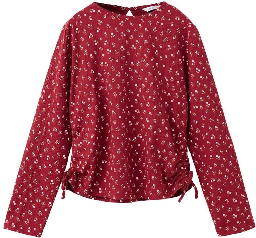 Mango Kids gebloemde longsleeve rood