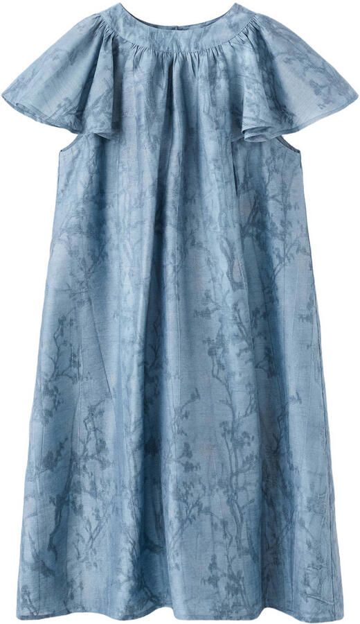 Mango Kids gebloemde midi jurk blauw