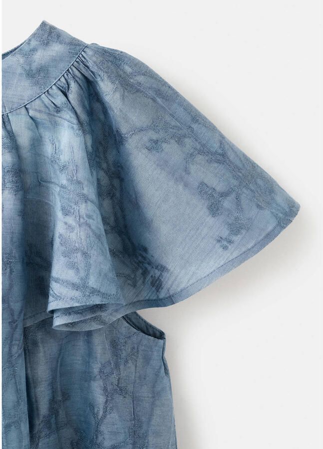 Mango Kids gebloemde midi jurk blauw - Foto 2
