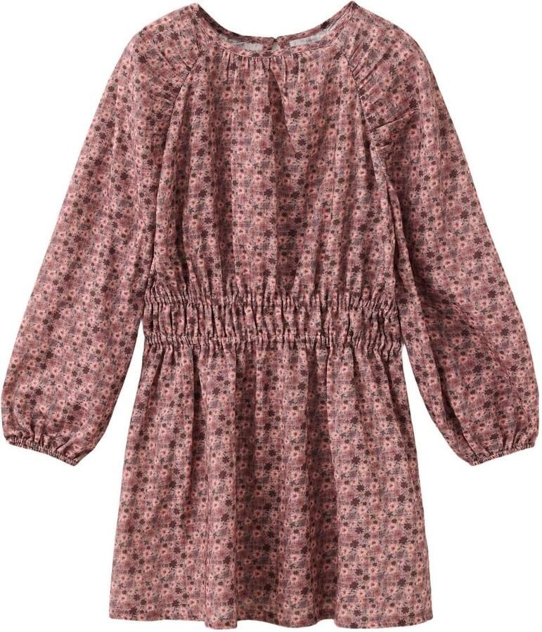 Mango Kids gebloemde midi jurk met smockwerk roze paars