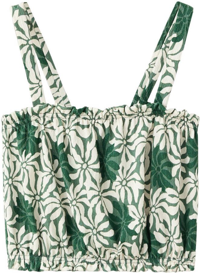 Mango Kids gebloemde mouwloze top groen