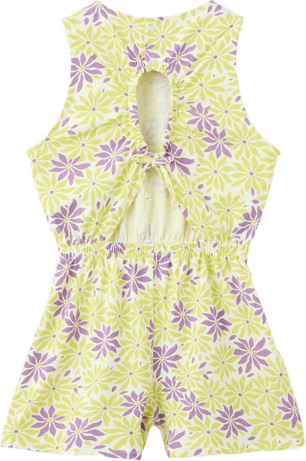 Mango Kids gebloemde playsuit geel