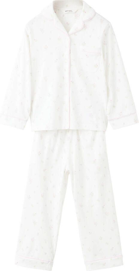 Mango Kids gebloemde pyjama naturel wit roze