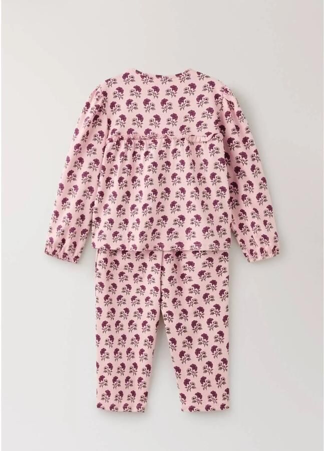 Mango Kids gebloemde pyjama pastelpaars Roze Meisjes Katoen Ronde hals - Foto 2