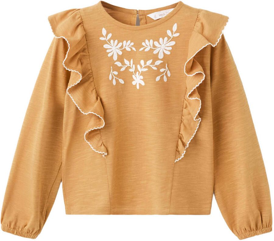 Mango Kids gebloemde sweater geel