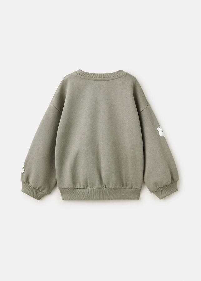 Mango Kids gebloemde sweater met borduursels olijfgroen Bloemen - Foto 3