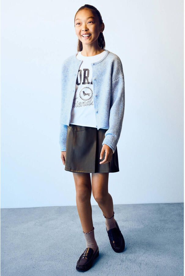 Mango Kids gebreid vest lichtblauw