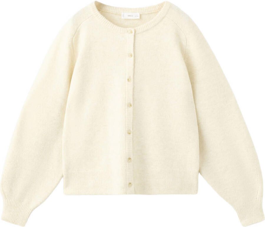 Mango Kids gebreid vest lichtgeel