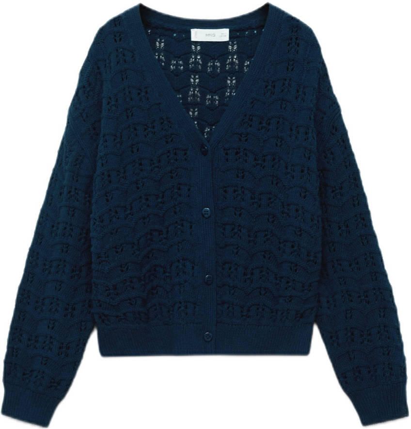 Mango Kids gebreid vest marine