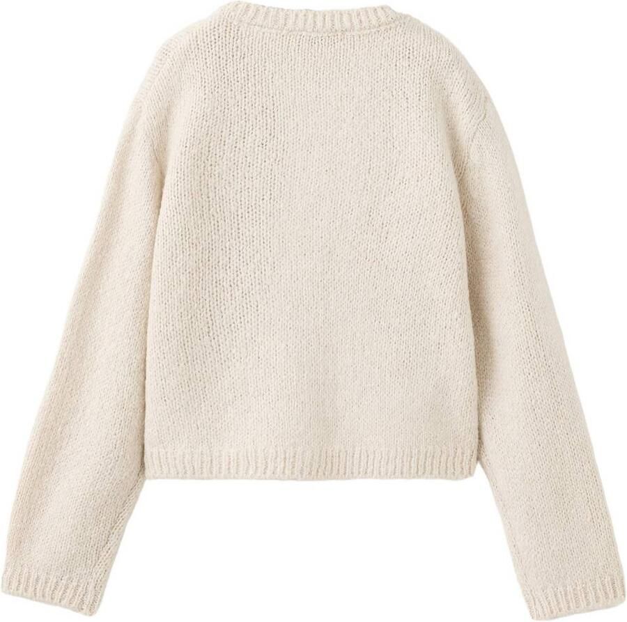 Mango Kids gebreid vest met wol beige Meisjes Acryl Ronde hals Effen - Foto 2