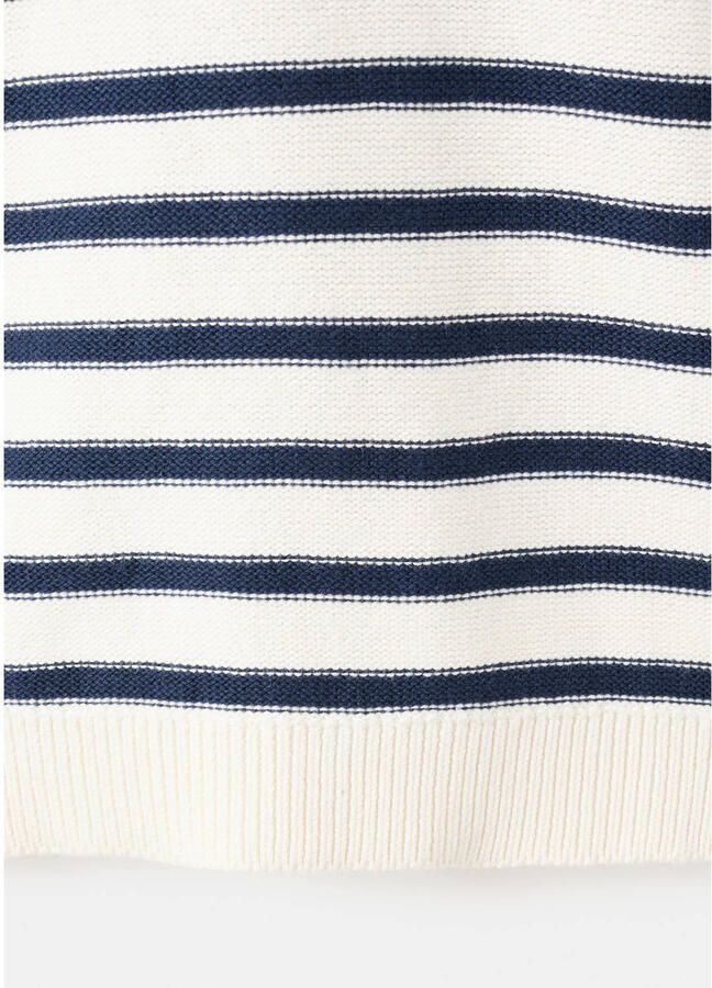 Mango Kids Gebreide pullover met strepen wit donkerblauw - Foto 2