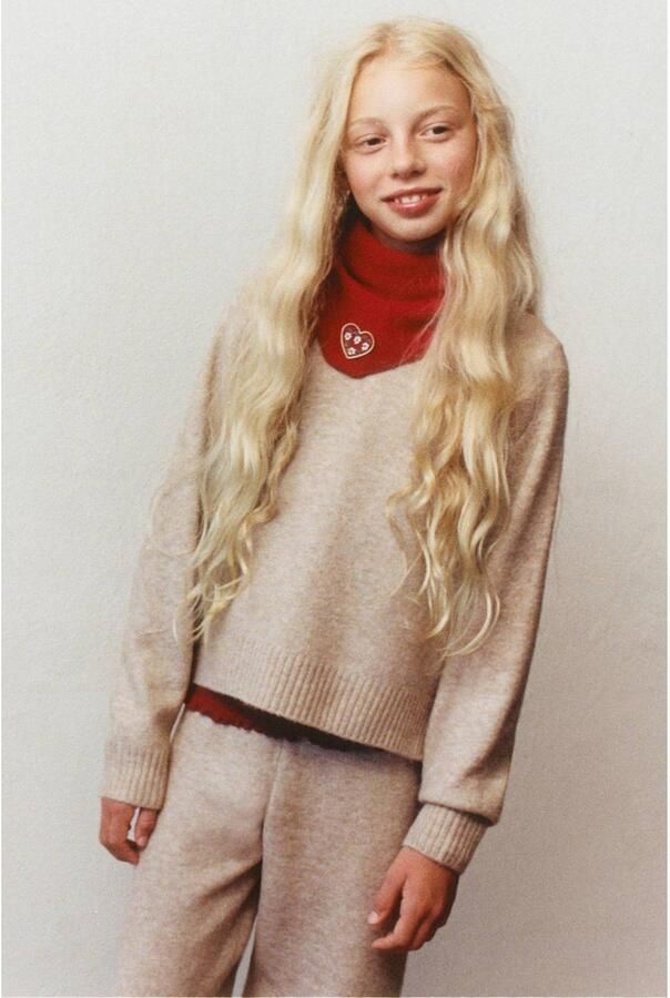 Mango Kids gebreide trui beige