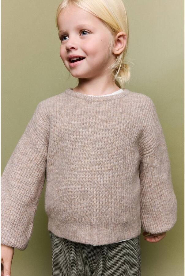 Mango Kids gebreide trui lichtbruin