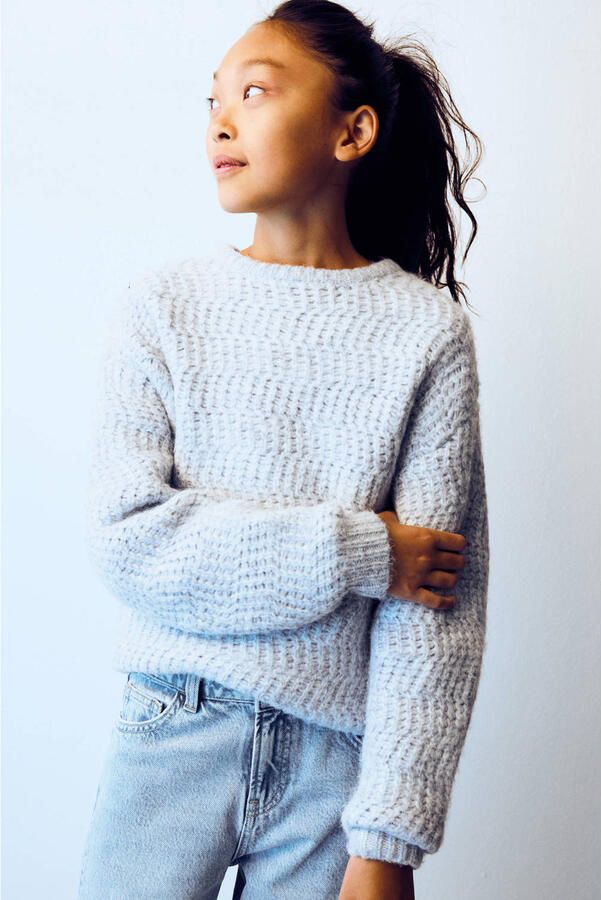 Mango Kids gebreide trui met wol lichtblauw