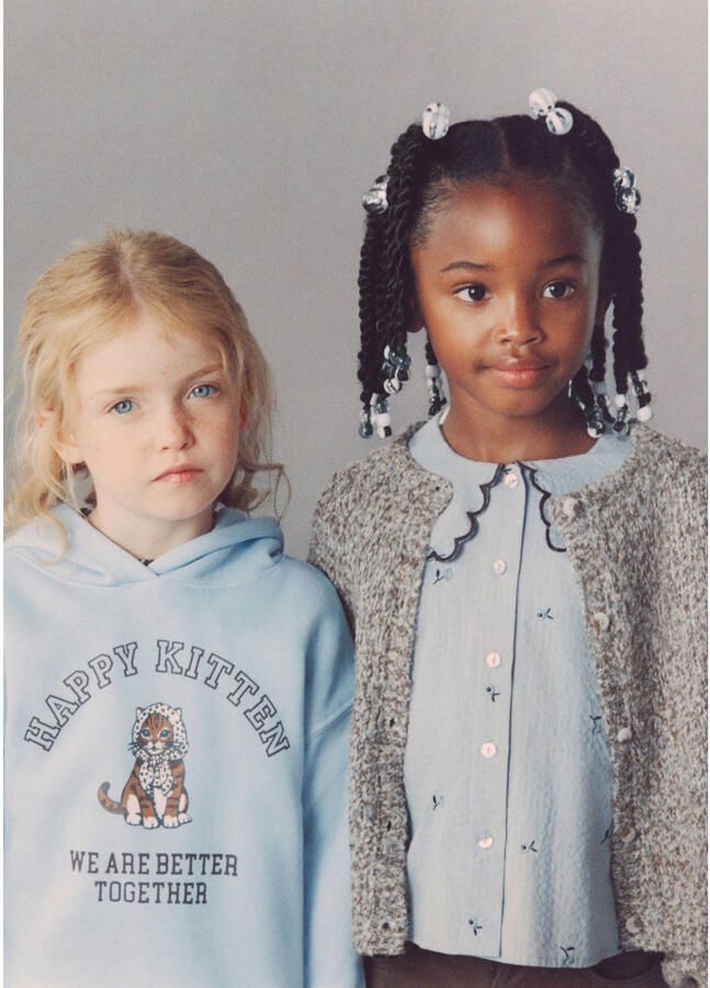 Mango Kids gebreid vest bruin - Foto 2