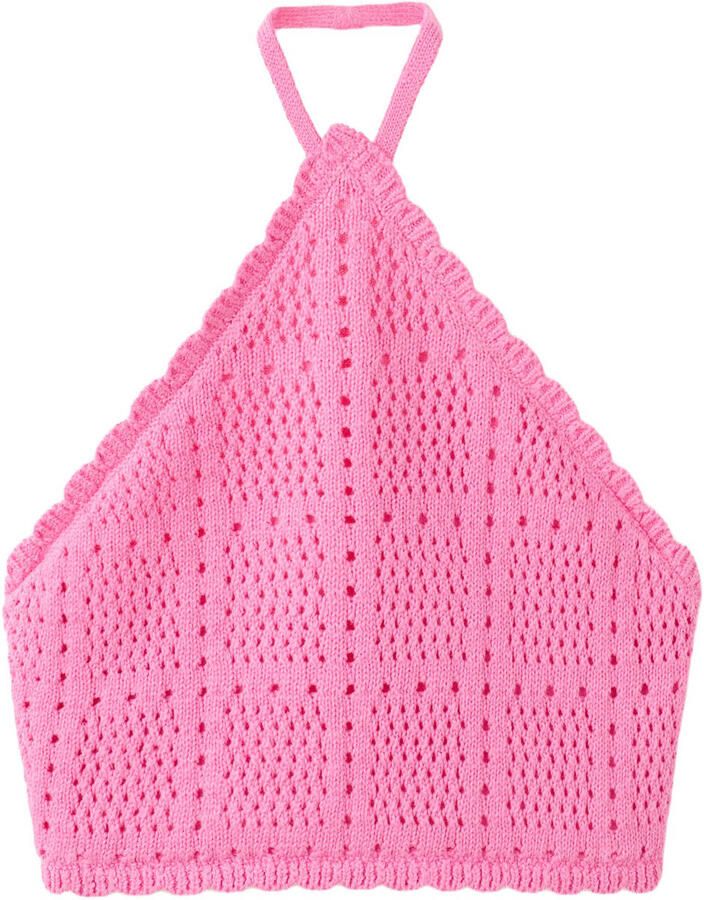 Mango Kids gehaakte haltertop roze