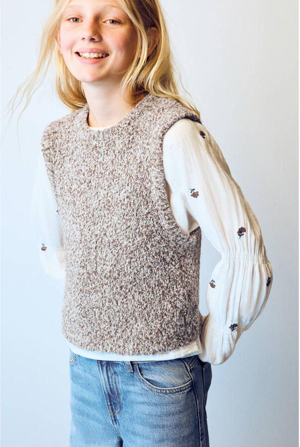 Mango Kids gemêleerde spencer bruin