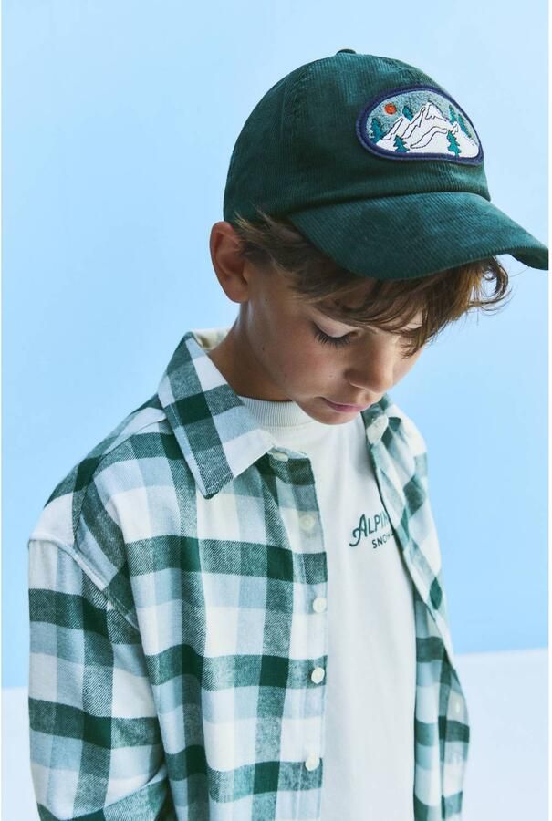 Mango Kids geruit overhemd blauw wit - Foto 2