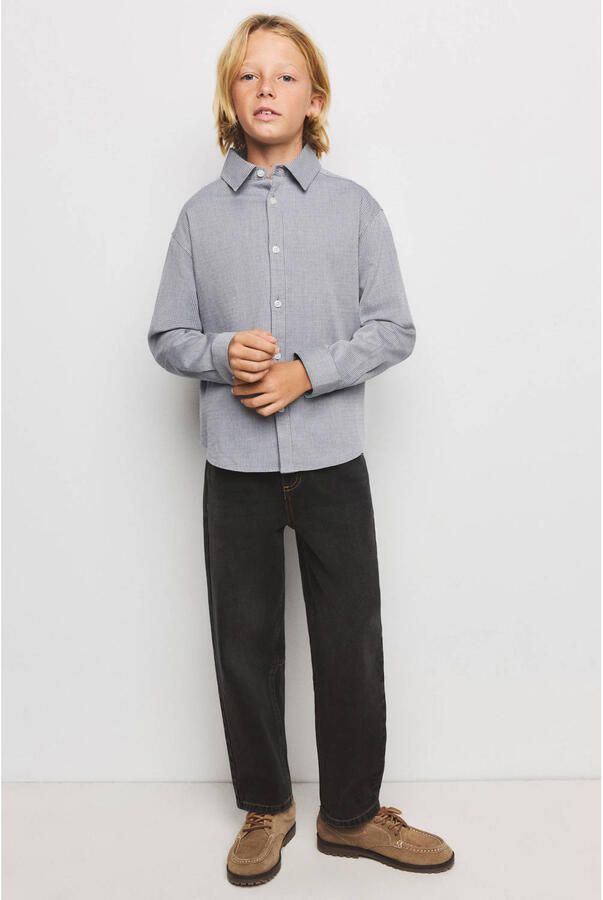 Mango Kids geruit overhemd grijs