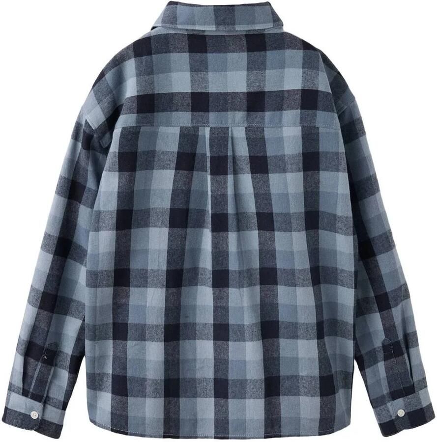 Mango Kids geruit overhemd marine Blauw Jongens Katoen Klassieke kraag