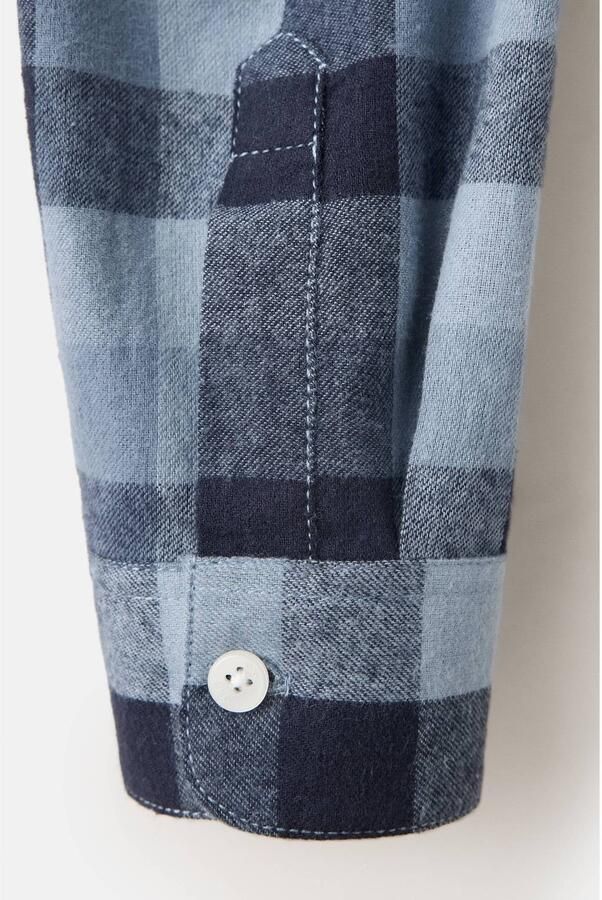 Mango Kids geruit overhemd marine Blauw Jongens Katoen Klassieke kraag - Foto 2