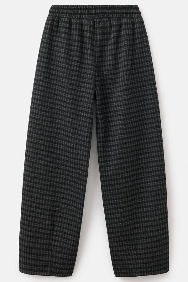 Mango Kids geruite joggingbroek antraciet Grijs Meisjes Polyester Ruit - Foto 3