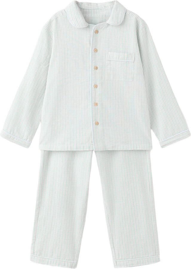 Mango Kids geruite pyjama lichtgroen