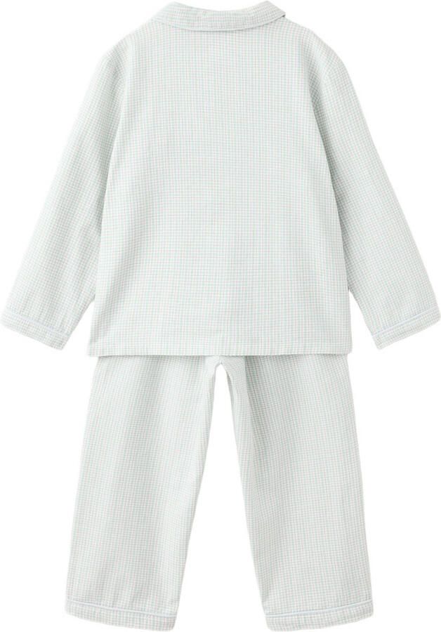 Mango Kids geruite pyjama lichtgroen - Foto 2