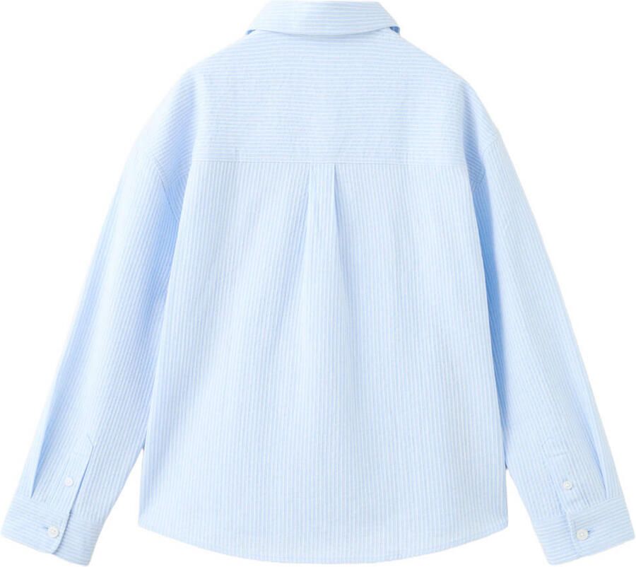 Mango Kids gestreept casual overhemd lichtblauw - Foto 2