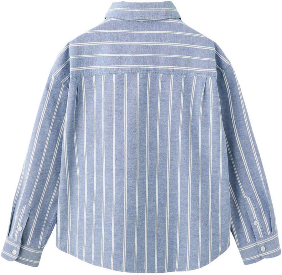 Mango Kids gestreept overhemd blauw - Foto 2
