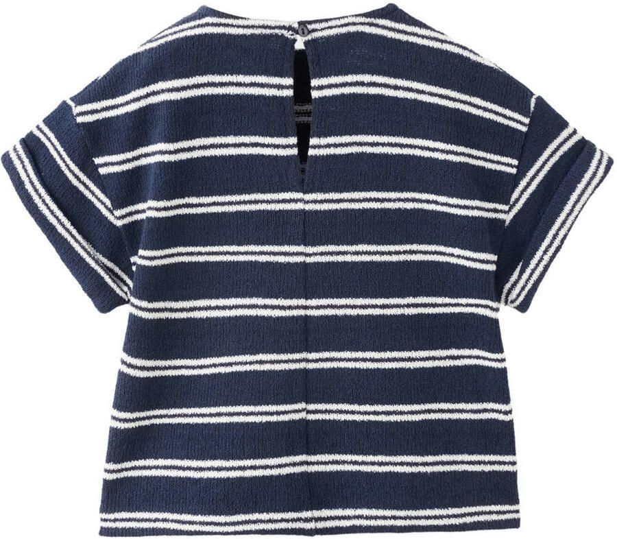 Mango Kids gestreept T-shirt fijn gebreid donkerblauw - Foto 2