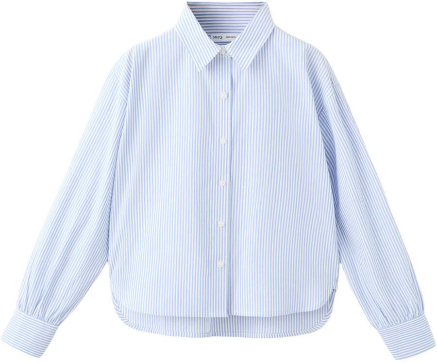 Mango Kids gestreepte blouse lichtblauw