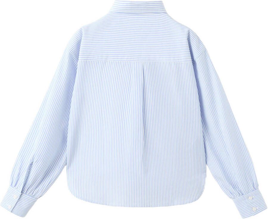 Mango Kids gestreepte blouse lichtblauw - Foto 2