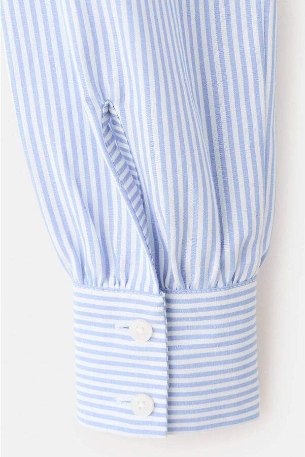 Mango Kids gestreepte blouse lichtblauw - Foto 3