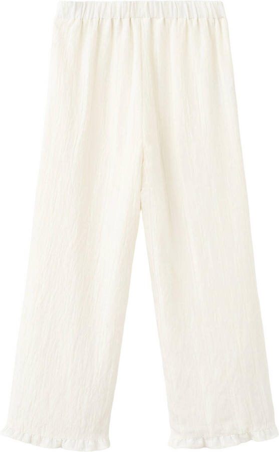 Mango Kids gestreepte casual broek ecru - Foto 3