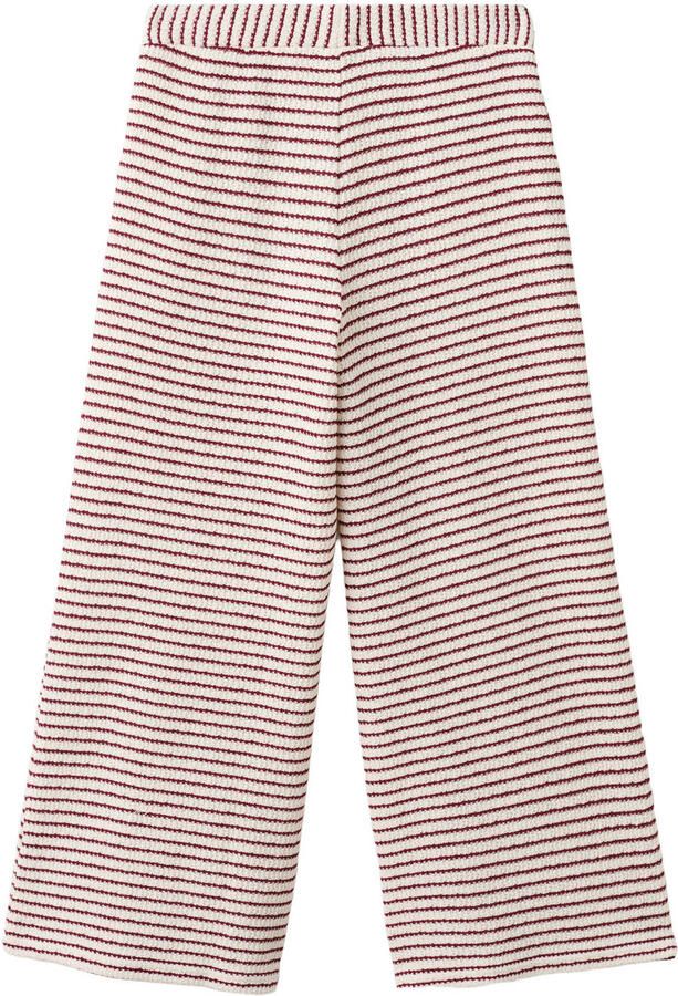 Mango Kids gestreepte casual broek rood gebreid