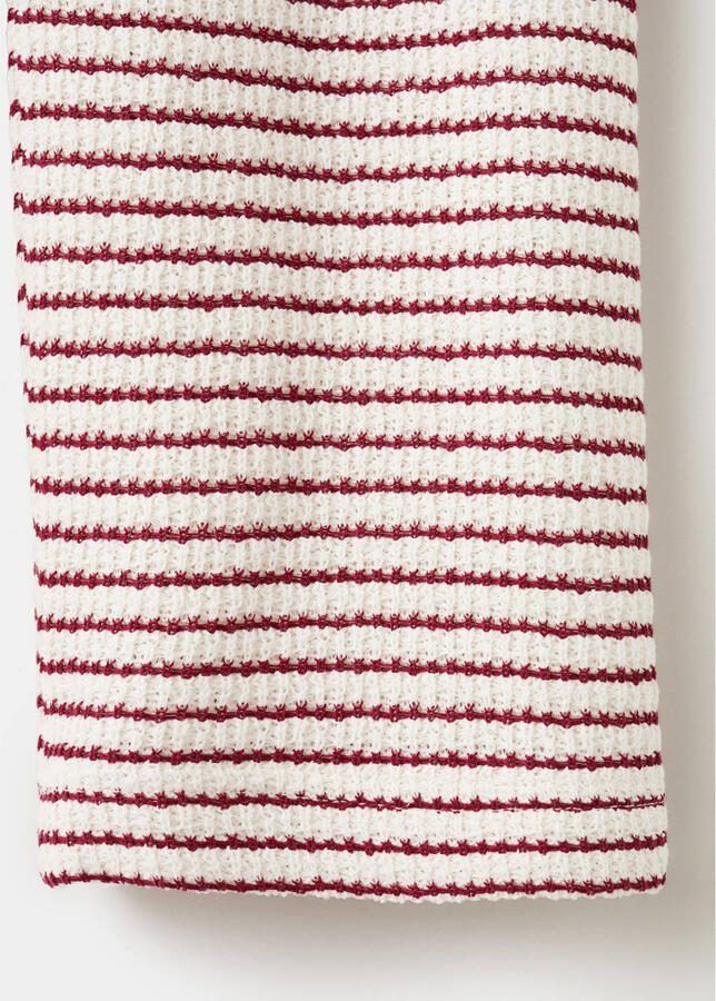 Mango Kids gestreepte casual broek rood met textuur - Foto 2