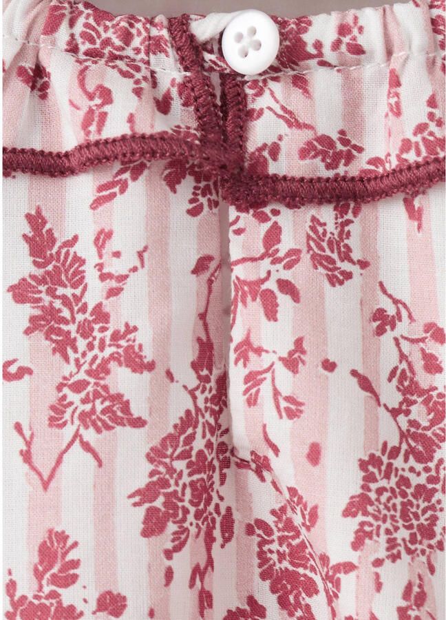 Mango Kids gestreepte gebloemde blousetop roze - Foto 2